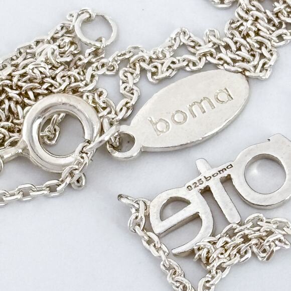 Vintage BOMA Sterling Silver 925 VOTE Chain Necklace 16", 17", 18" - Picture 5 of 6